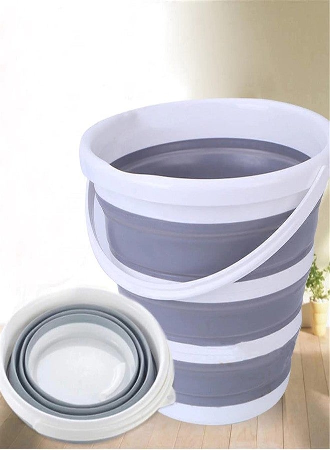 ONCARNIVAL Oncaarnival 10L Portable Folding Plastic Round Bucket Cleaning Tools Laundry Basket Water Storage Basin Vegetable Fruits Basket Accessories, Grey - Image 5